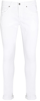 Witte Skinny Fit Katoenen Denim Jeans Dondup , White , Heren - W34