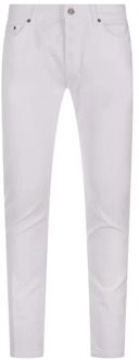 Witte Slim Fit Jeans Vijf-Pocket Ontwerp Dondup , White , Heren - W30,W33,W36,W34,W31