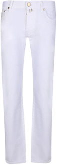 Witte Slim Fit Jeans voor Heren Jacob Cohën , White , Heren - W36,W33,W37,W32