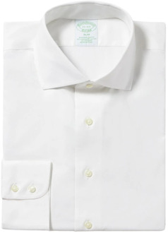 Witte Slim-Fit Non-Iron Stretch Katoenen Overhemd met Engelse Spreidkraag Brooks Brothers , White , Heren - 2Xl,L,3Xl