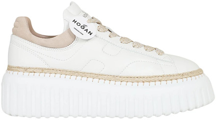 Witte Sneakers met H-Stripes Design Hogan , White , Dames - 41 EU