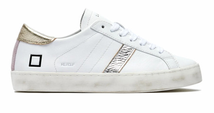 Witte Sneakers met Leren Tong en Zilveren Gelamineerd Detail D.a.t.e. , White , Dames - 39 Eu,37 Eu,40 Eu,36 EU
