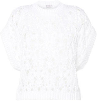 Witte Sweaters voor Mannen en Vrouwen Brunello Cucinelli , White , Dames - L,M,S