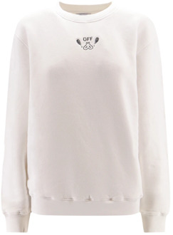 Witte Sweatshirt met Bandana Motief Off White , White , Dames - L,M,S,Xs
