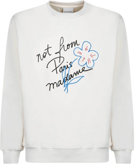 Witte Sweatshirt Slogan Print Franse Terry Drole de Monsieur , White , Heren - L,M,S