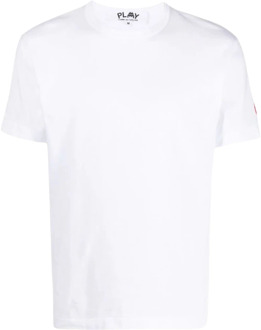 Witte T-Shirt Comme des Garçons Play , White , Heren - 2Xl,M