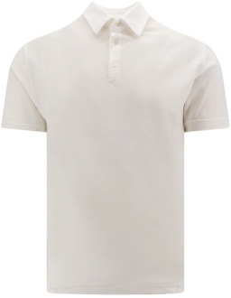 Witte T-shirt met korte mouwen en knoopsluiting Zanone , White , Heren - 2Xl,Xl,L,M,4Xl