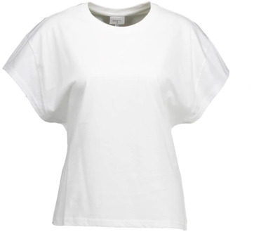 Witte T-shirt met relaxte pasvorm en ronde hals Dante 6 , White , Dames - L,S,Xs