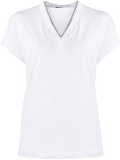 Witte T-shirt voor Heren Brunello Cucinelli , White , Dames - L,M,S,Xs