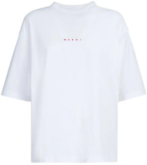 Witte T-shirt voor vrouwen Marni , White , Dames - S,Xs,2Xs