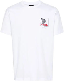 Witte T-shirts en Polos met Grafische Print PS By Paul Smith , White , Heren - 2Xl,Xl,L,M,S