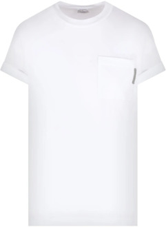 Witte T-shirts en Polos met Korte Mouwen Brunello Cucinelli , White , Dames - L,M,S