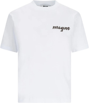 Witte T-shirts en Polos Msgm , White , Dames - M,S,Xs