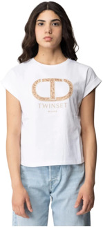 Witte T-shirts en Polos Twinset , White , Dames - S,Xs