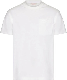 Witte T-shirts Polos voor Heren Valentino Garavani , White , Heren - L,M,S