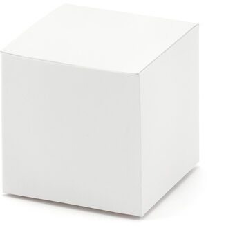 Witte Vierkante Cadeau Doosjes (10st) Wit - Transparant