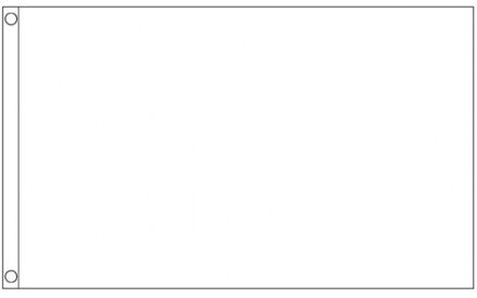 Witte vlag - 2x - 150 x 90 cm - decoratie vlag in de kleur wit - polyester - met ophangogen