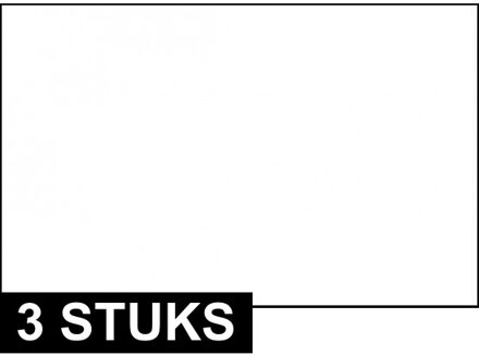 Witte vlag - 3x - 150 x 90 cm - decoratie vlag in de kleur wit - polyester - met ophangogen