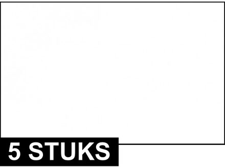 Witte vlag - 5x - 150 x 90 cm - decoratie vlag in de kleur wit - polyester - met ophangogen