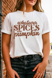 Witte Whatever Specerijen Jouw Pompoen Graphic Tee - maat S