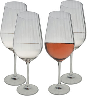 Witte wijnglazen - 4x stuks - kristal - 520 ml