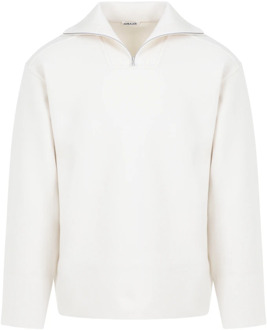 Witte Wollen Pullover Sweater Auralee , White , Heren - 2Xl,Xl,L