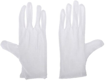 Witte Zachte Katoen Pluizende Handschoenen Muziekinstrument Prestaties Marching Bands