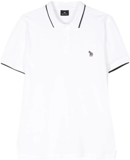 Witte Zebra Polo Shirt PS By Paul Smith , White , Heren - 2Xl,Xl,L,M,S