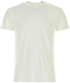 Witte Zijden Blend T-Shirt PT Torino , White , Heren - 2Xl,Xl,L