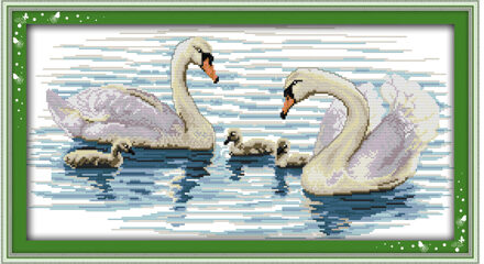 Witte Zwaan (1) patronen Geteld Kruissteek Diy 11CT 14CT Kruissteek Sets Dieren Kruissteek Kits Borduren Handwerken 14CT blank canvas