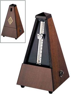 Wittner 804M metronoom metronoom, pyramide-model, houten behuizing, echt walnoot, mat zijde, zonder bel