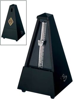 Wittner 806 metronoom metronoom, pyramide-model, houten behuizing, zwart, hoogglans afwerking, zonder bel