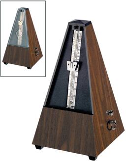 Wittner 814K metronoom metronoom, pyramide-model, kunststof, walnoot nerf, met bel