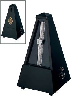 Wittner 816 metronoom metronoom, pyramide-model, houten behuizing, zwart, hoogglans afwerking, met bel