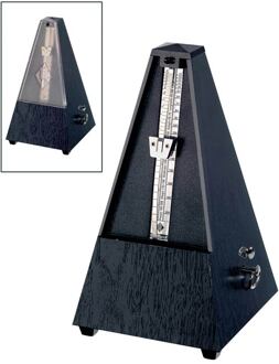 Wittner 816K metronoom metronoom, pyramide-model, kunststof, zwart, met bel