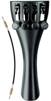 Wittner 918141 vioolstaartstuk vioolstaartstuk, 1/4, synthetisch, zwart, met 4 fijnstemmers