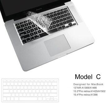 Wiwu Us Layout Laptop Toetsenbord Cover Voor Macbook Pro 16 Hoge Transparantie Geen Letters Waterdicht Voor Macbook Toetsenbord Cover model- C