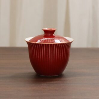 Wizamony Geglazuurd Jade Modder Wit Porselein Kom Rood Paars En Gouden Rand Kung Fu Sancai Cup Keramische Thee Kom Theekopje B