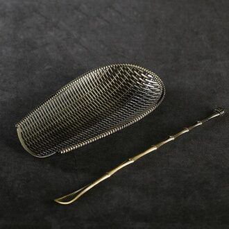 Wizamony Puur Handgemaakte Thee Set Bamboe Chaze Thee Lepel Naald Set Chinese Kung Fu Thee Accessoires Zes Gentlemen licht grijs