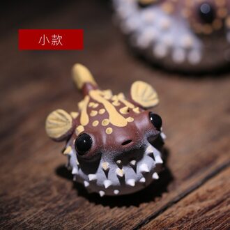 Wizamony Yixing Paars Zand Thee Huisdier Pufferfish Ornament Pure Sculptuur Marine Ruwe Goudvis Kan Worden Verhoogd klein