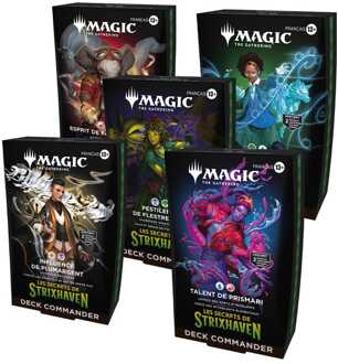 Wizards of the Coast Magic the Gathering Les secrets de Strixhaven Commander Decks Case (5) french