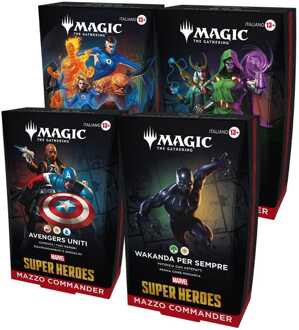 Wizards of the Coast Magic the Gathering Marvel Super Heroes Commander Decks Case (4) italian