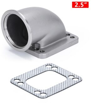 Wlr-2.5 "3.0" 3.5 "Vband 90 Graden Cast Turbo Elleboog Adapter Flens 304 Roestvrij Staal Voor t3 T4 Turbo 2.5 met gasket