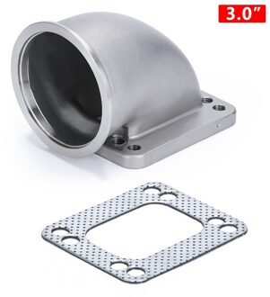 Wlr-2.5 "3.0" 3.5 "Vband 90 Graden Cast Turbo Elleboog Adapter Flens 304 Roestvrij Staal Voor t3 T4 Turbo 3.0 met gasket