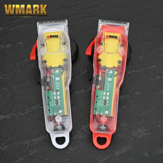 WMARK NG-108B/C red base and white base Transparent style Professional rechargeable clipper Hair Trimmer 7300 RPM 2200 battery