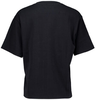 Wmn retro logo boxy tee t-shirts w990101 Zwart - S