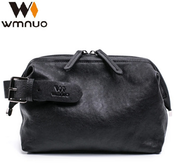 Wmnuo Brand Clutch Bag Men Genuine Leather Zipper Organizer Wallets Man Cow Leather Long Handy Purse Multi-function Phone Bag