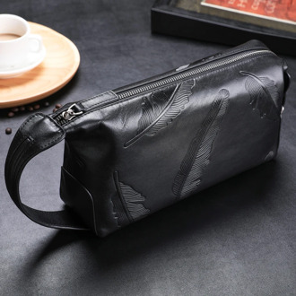 Wmnuo Handbags Men Leaves Genuine Leather Clutch Wallet For Men Cow Leather Fashion Male Bag Designer Ipad Phone Bag Card Holder