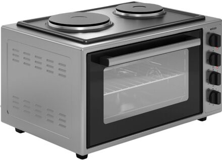 WMO-E4562H(G) - Vrijstaande oven met kookplaat 2000W - 45 liter - Rvs Zilverkleurig