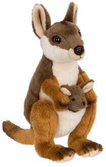 WNF Pluche kangoeroe met baby knuffel 19 cm